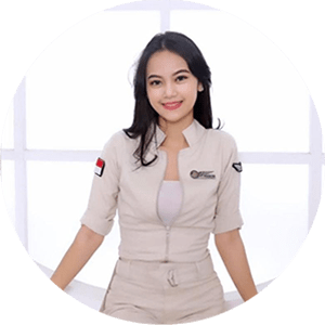 Anjelika Yuki, Pramugari Super Air Jet (SAJ) alumni sekolah Pramugari terbaik Trans Avia Solo.